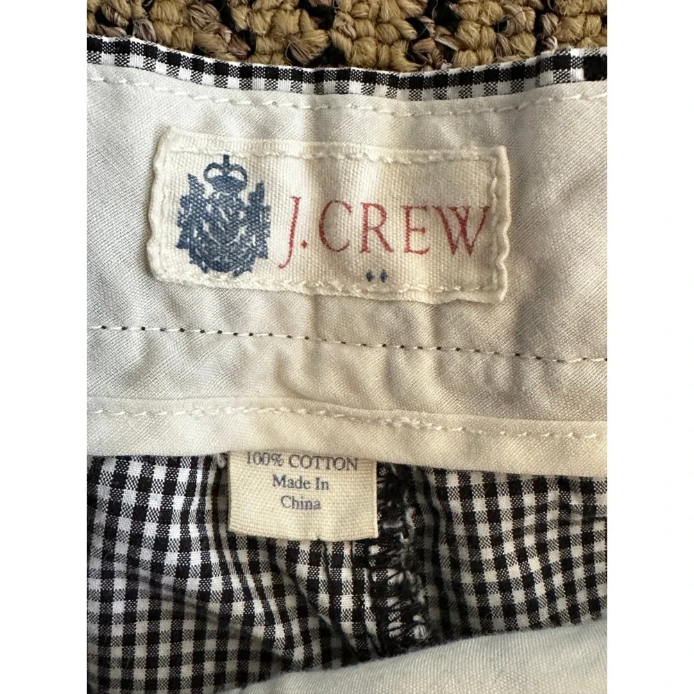 JCrew‎ Vintage Y2K Flat Front Shorts Black White Check